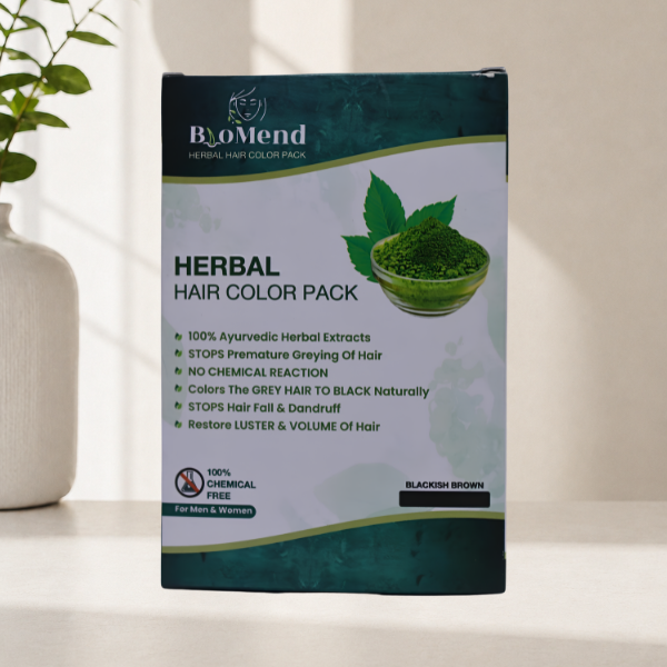 Biomend Herbal Hair Color Pack – Natural Blackish Brown